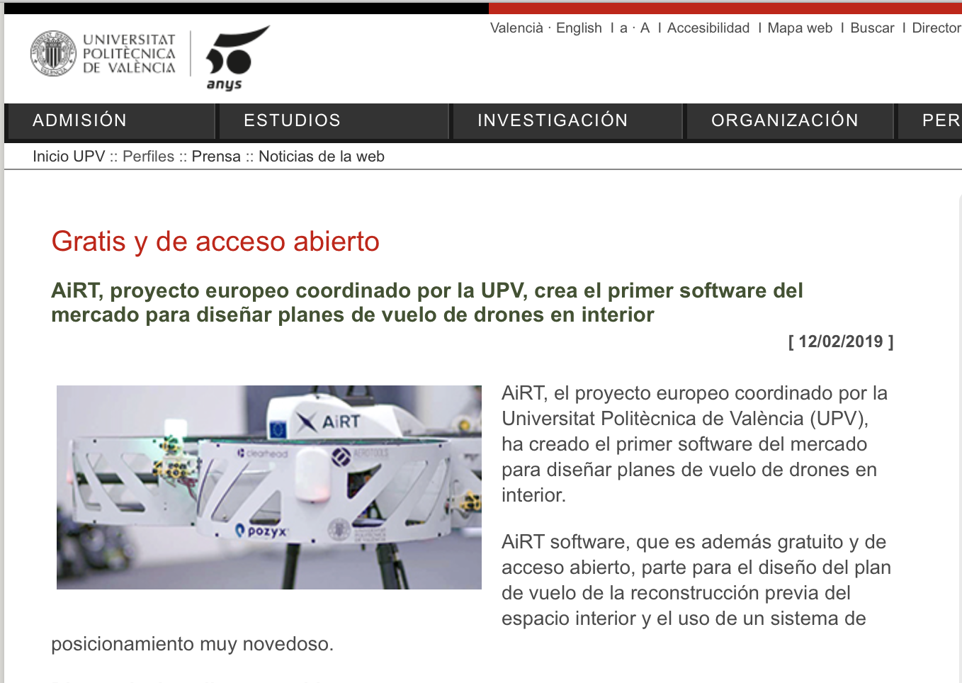 Airt Project in UPV News